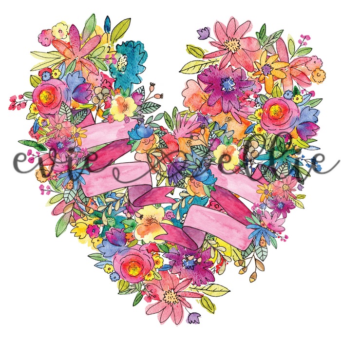 Ribbon Flower Heart Sub