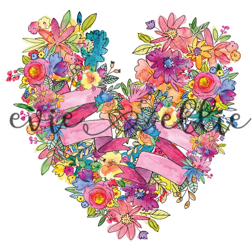 Ribbon Flower Heart Sub