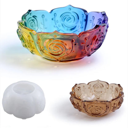 Rose Lotus Storage Bowl Resin Mold
