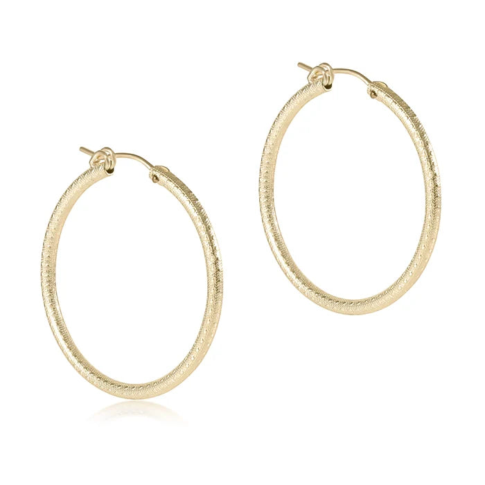 Round Gold 1.25 Hoop-Textured
