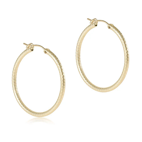 Round Gold 1.25 Hoop-Textured