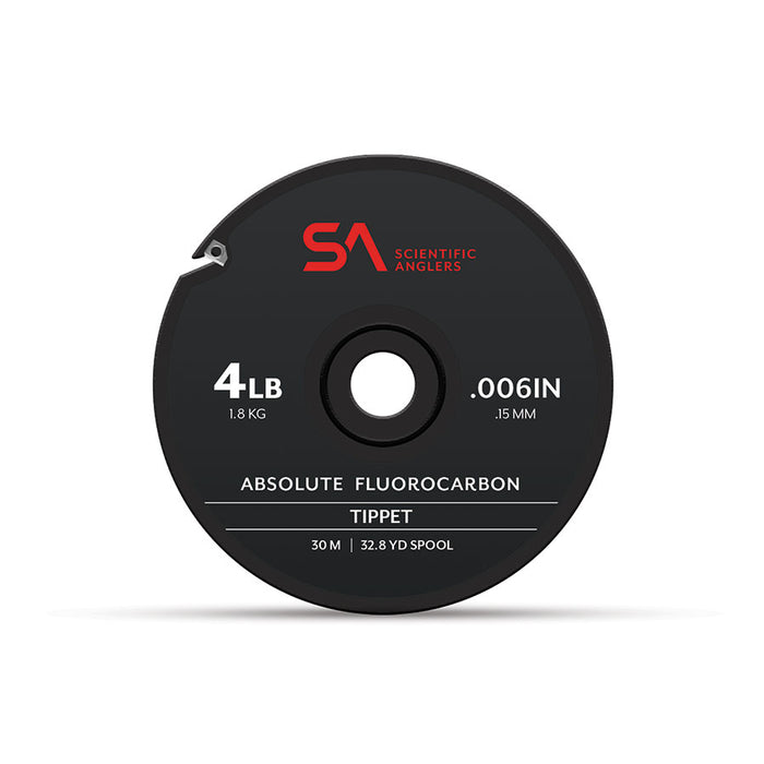 SA Absolute Trout Fluorocarbon Tippet by Scientific Anglers with high clarity and 15% stronger knots at Freestone Fly Shop