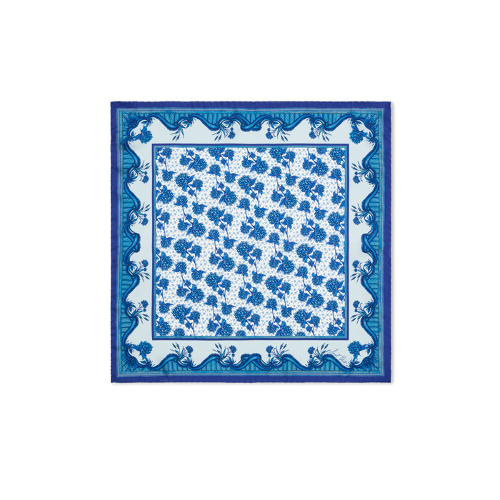 Sarah's Garden Scarf 45 in Hydrangea Blue Silk