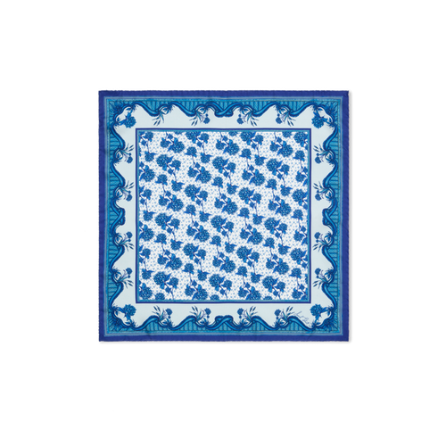 Sarah's Garden Scarf 45 in Hydrangea Blue Silk