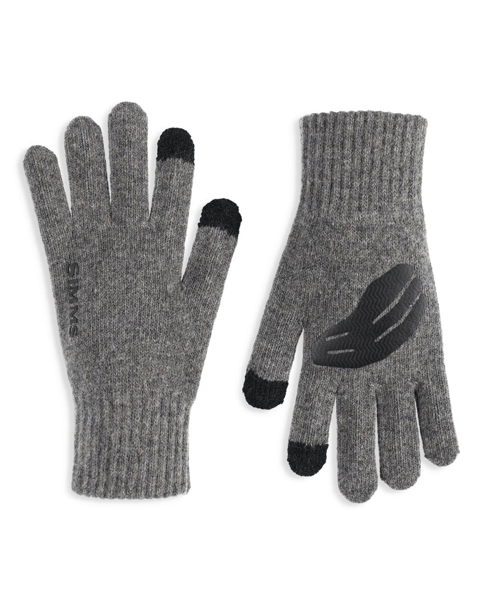 Simms Full Finger Glove - Steel by Simms Fishing Products lightweight wool gloves with touchscreen compatible fingertips at Freestone Fly Shop