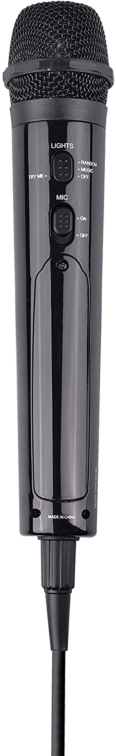 Singing Machine Unidirectional Wired Microphone With LED Disco Lights