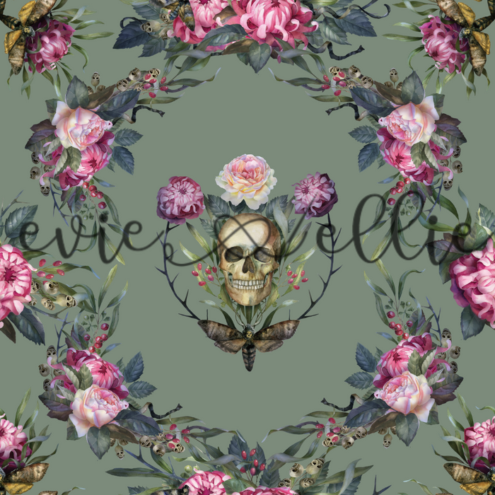 Skulls and Moths-- Multiple Colors