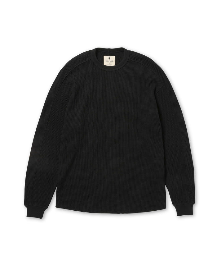 Snow Peak Heavyweight Waffle Pullover - Black