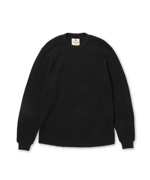 Snow Peak Heavyweight Waffle Pullover - Black