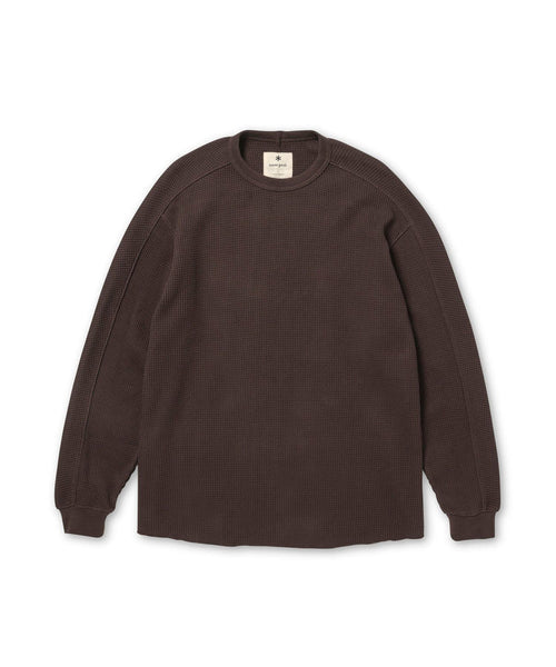 Snow Peak Heavyweight Waffle Pullover - Dark Brown