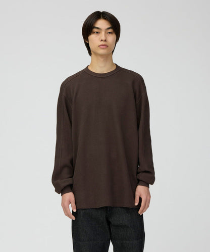 Snow Peak Heavyweight Waffle Pullover - Dark Brown