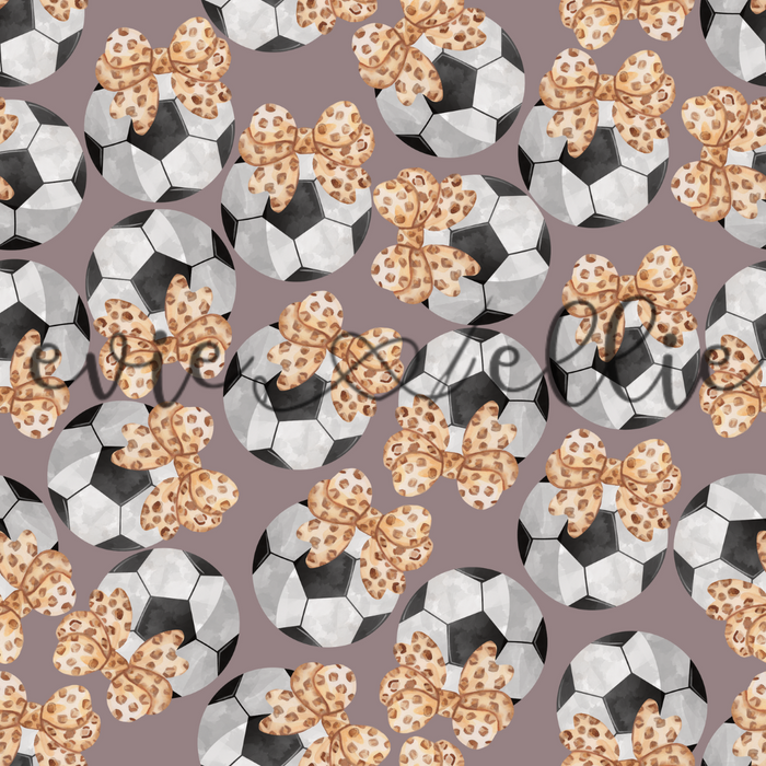 Soccer Balls and Leopard Bows- Multiple Colors