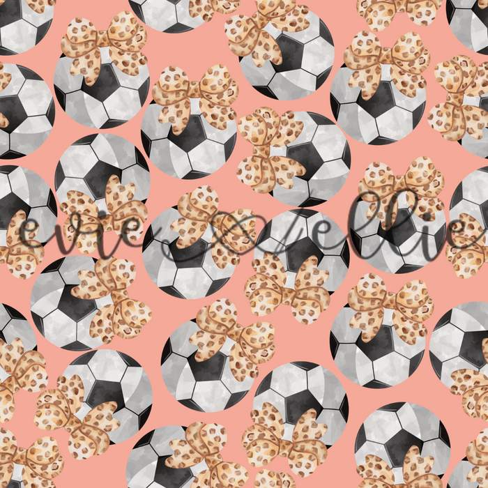 Soccer Balls and Leopard Bows- Multiple Colors