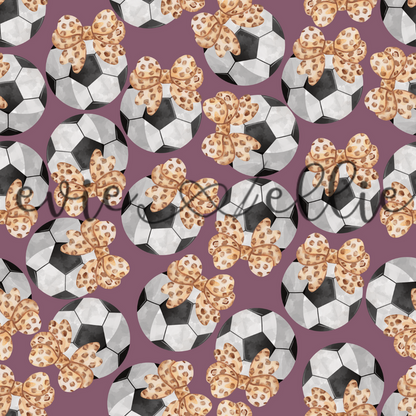 Soccer Balls and Leopard Bows- Multiple Colors
