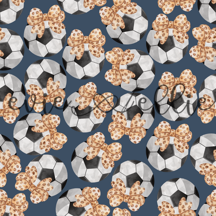 Soccer Balls and Leopard Bows- Multiple Colors