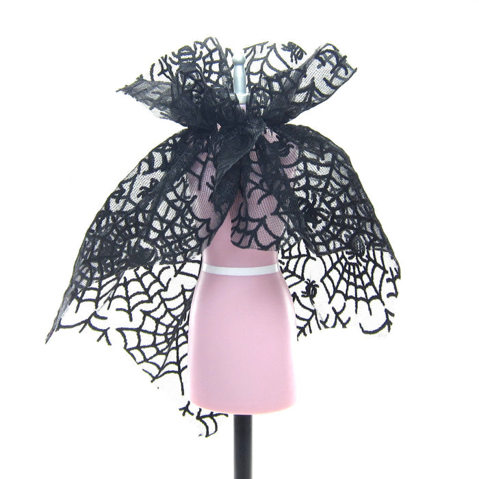 Black spider web cape collar for Blythe & Pullip dolls