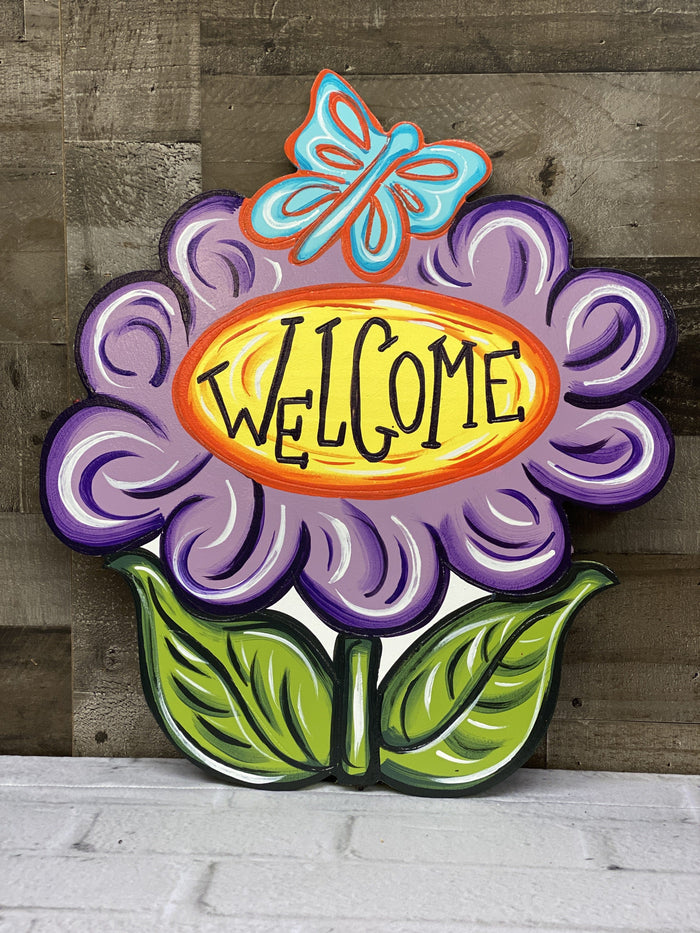 Spring Yard Art Welcome Flower Blank
