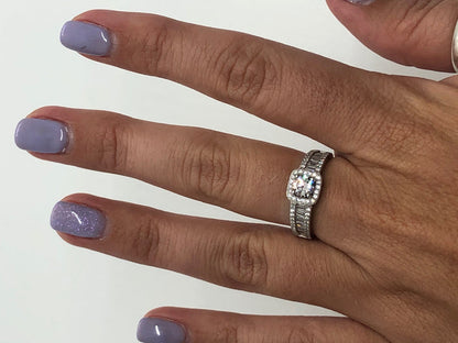 Square/Circle CZ Ring