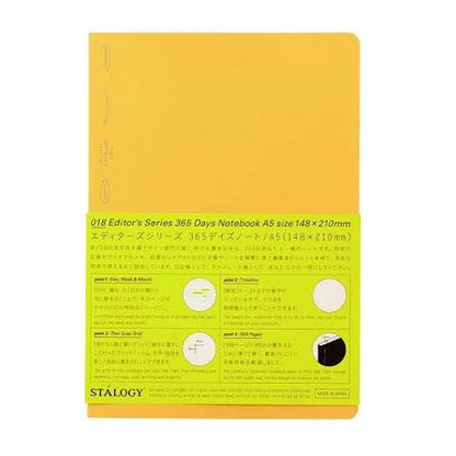 Stalogy A5 Editor's Series 365 Days Notebook (Grid Paper Notebook) - Yellow