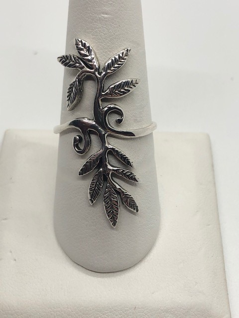 Sterling Silver Leaf Ring