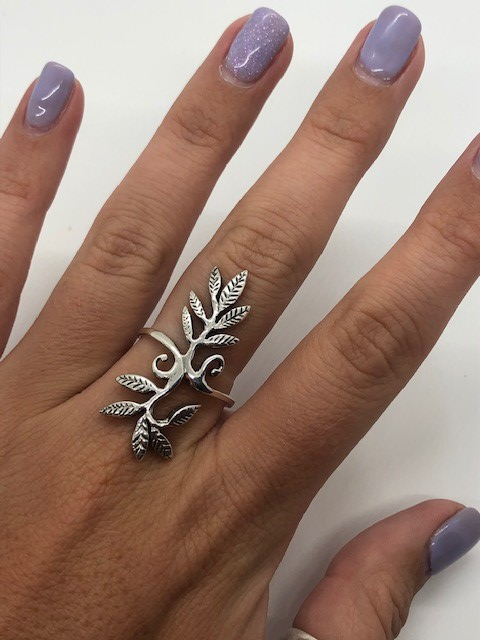 Sterling Silver Leaf Ring