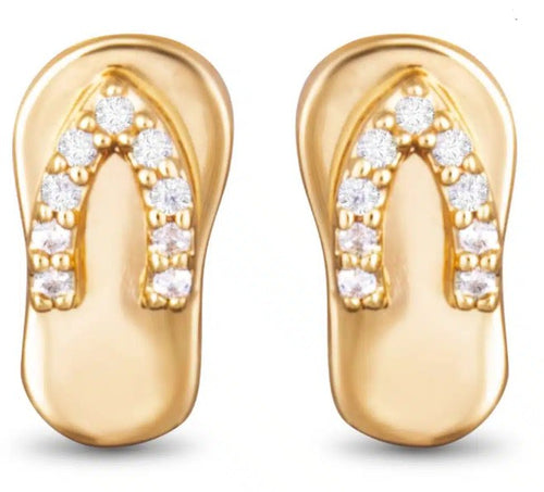 Strap Flip Flop Stud Earrings – Gold