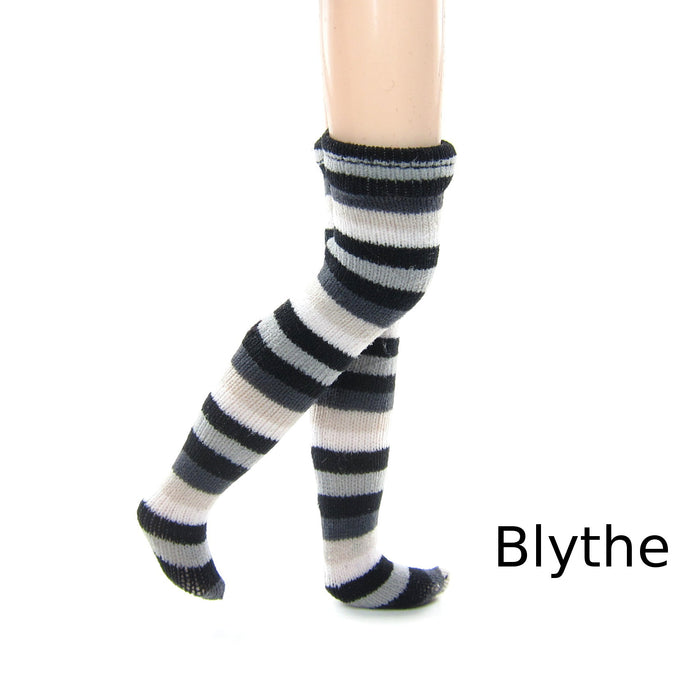 Striped knee high socks for Blythe dolls