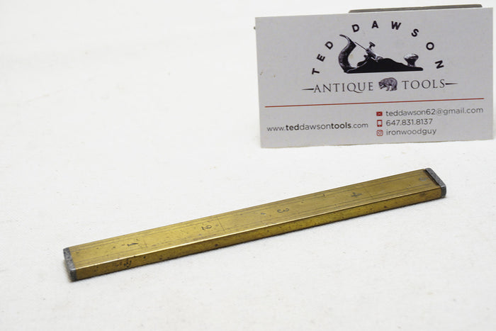 SUPERB EARLY BRASS TELESCOPING SLIDING RULE - HAT MAKER'S?