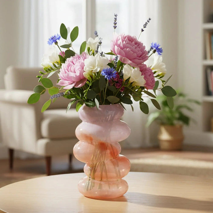 Swirl Glass Vase – Peach