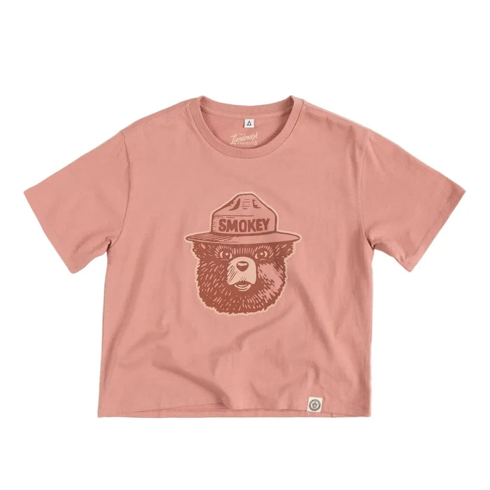 The Landmark Project Smokey Logo Women's Short Sleeve Boxy Tee - Bloom