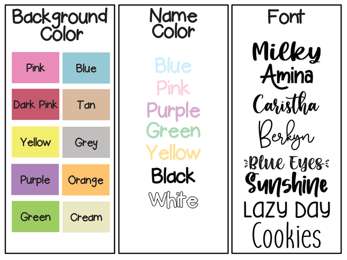 Two Fonts Name-- Spring Colors