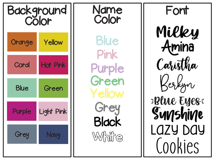 Two Fonts Name-- Summer Colors