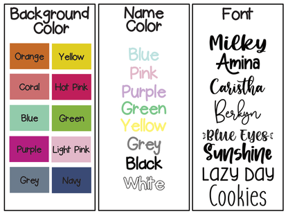 Two Fonts Name-- Summer Colors