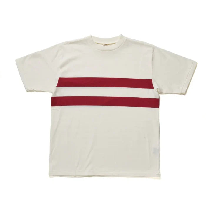 Warehouse & Co. 4112 Panel Border T (B) - Off/Bordeaux
