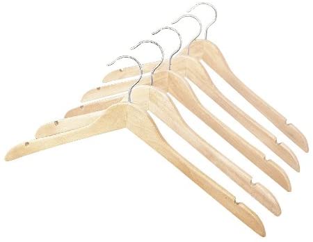 Whitmor Natural Wood Dress or Shirt Hangers (Set of 5)